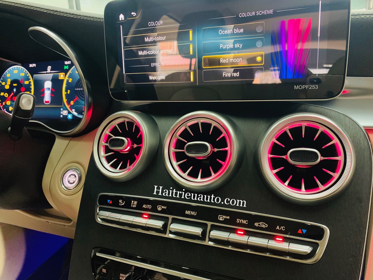 Cửa gió Turbine đèn LED cho xe Mercedes GLC 300 2020 3 Image