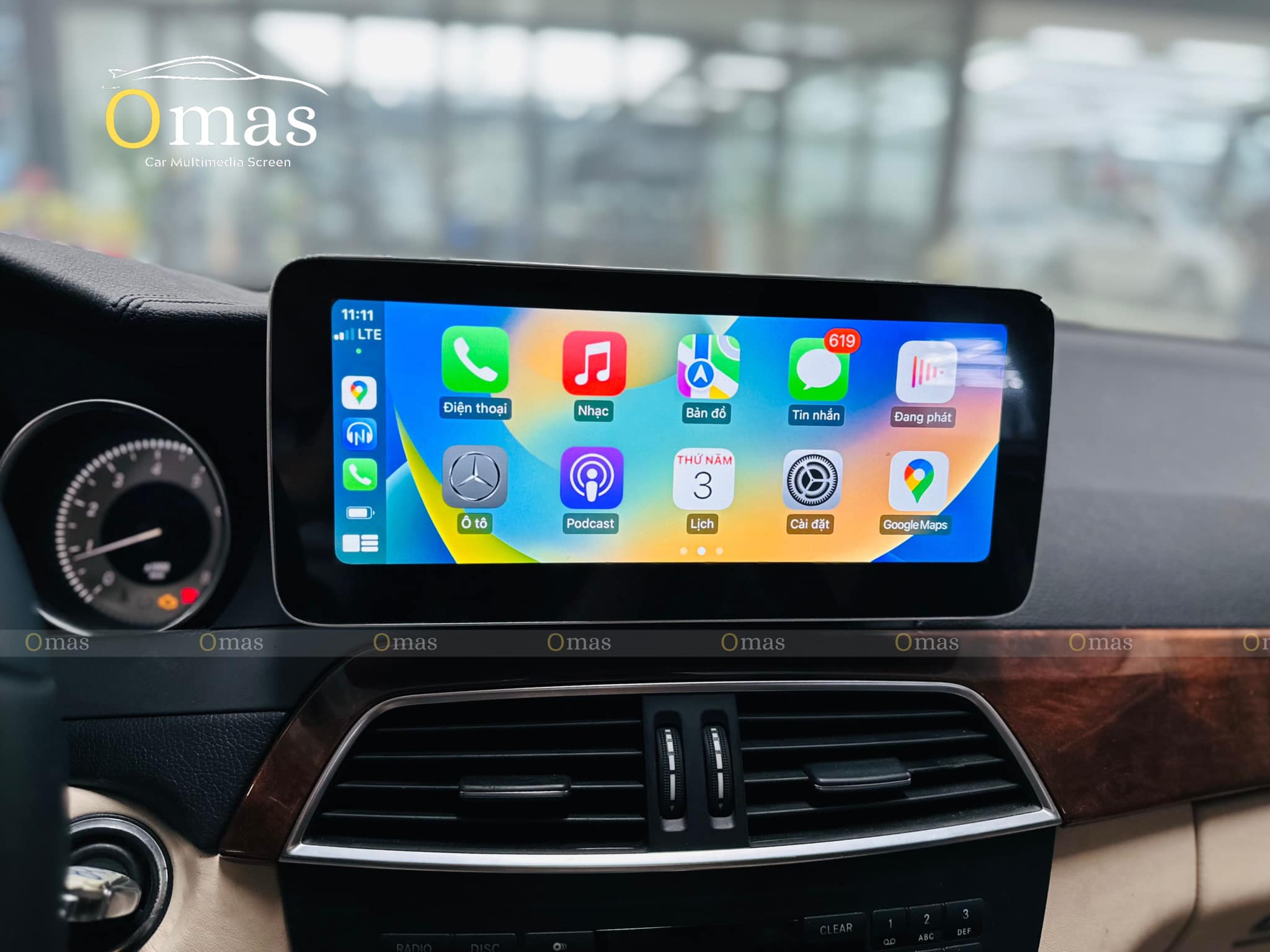 Màn hình android theo xe Mercedes C200 4 Image