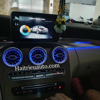 Cửa gió Turbine đèn LED theo xe Mercedes C300 2020