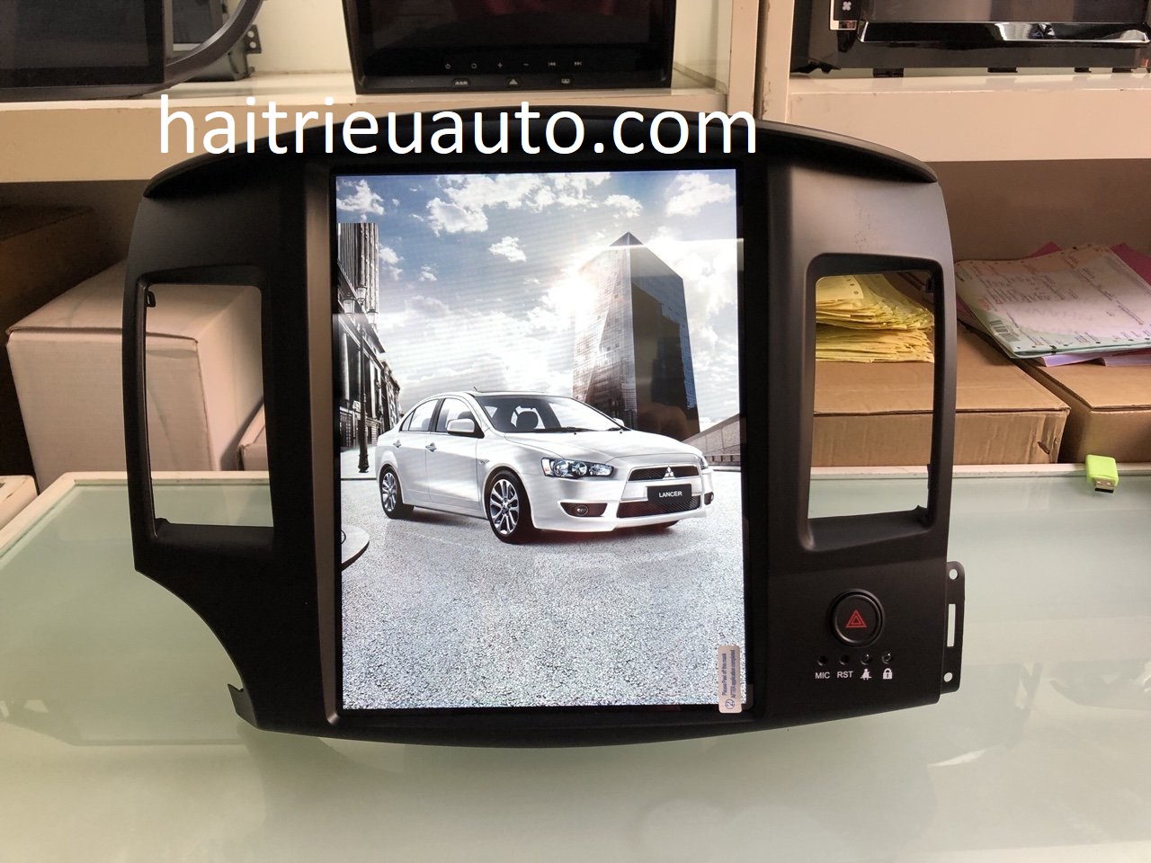 màn hình android theo xe mitsubishi lancer 2 Image