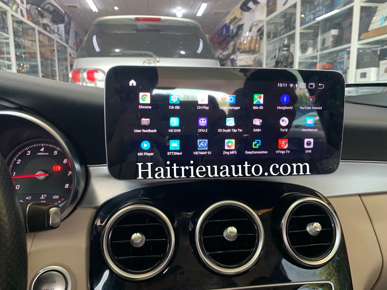 Màn hình android theo xe Mercedes C200 2016 4 Image