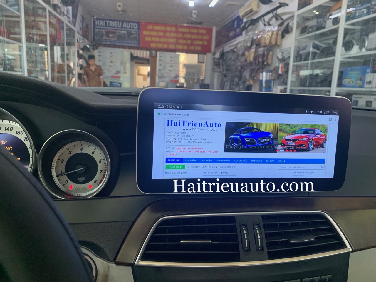 Màn hình android theo xe Mercedes C250 2013 2 Image