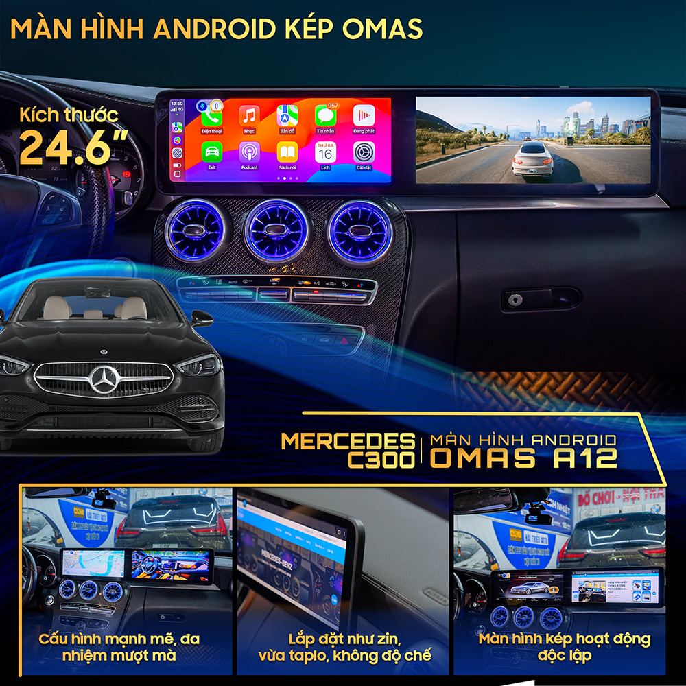Màn hình Android A12 Mercedes C Class