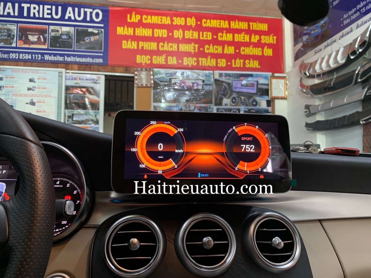 Màn hình android theo xe Mercedes C200 2018 6 Image