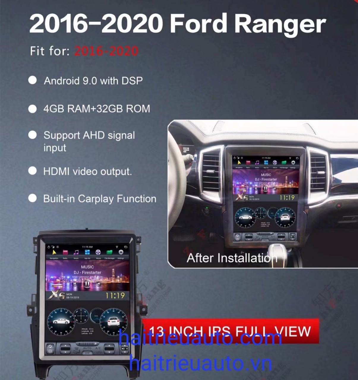 màn hình android tesla xe ford Ranger 2020 3 Image