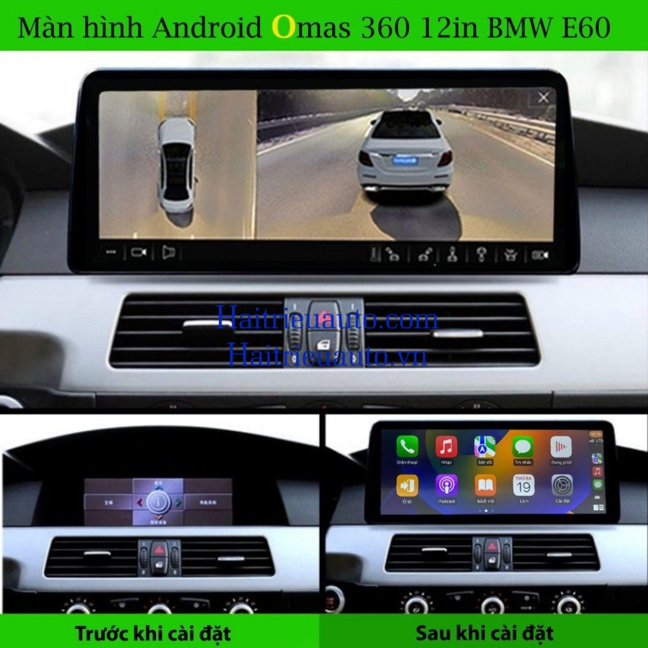 Màn hình android Omas 360 12in xe BMW E60 2 Image