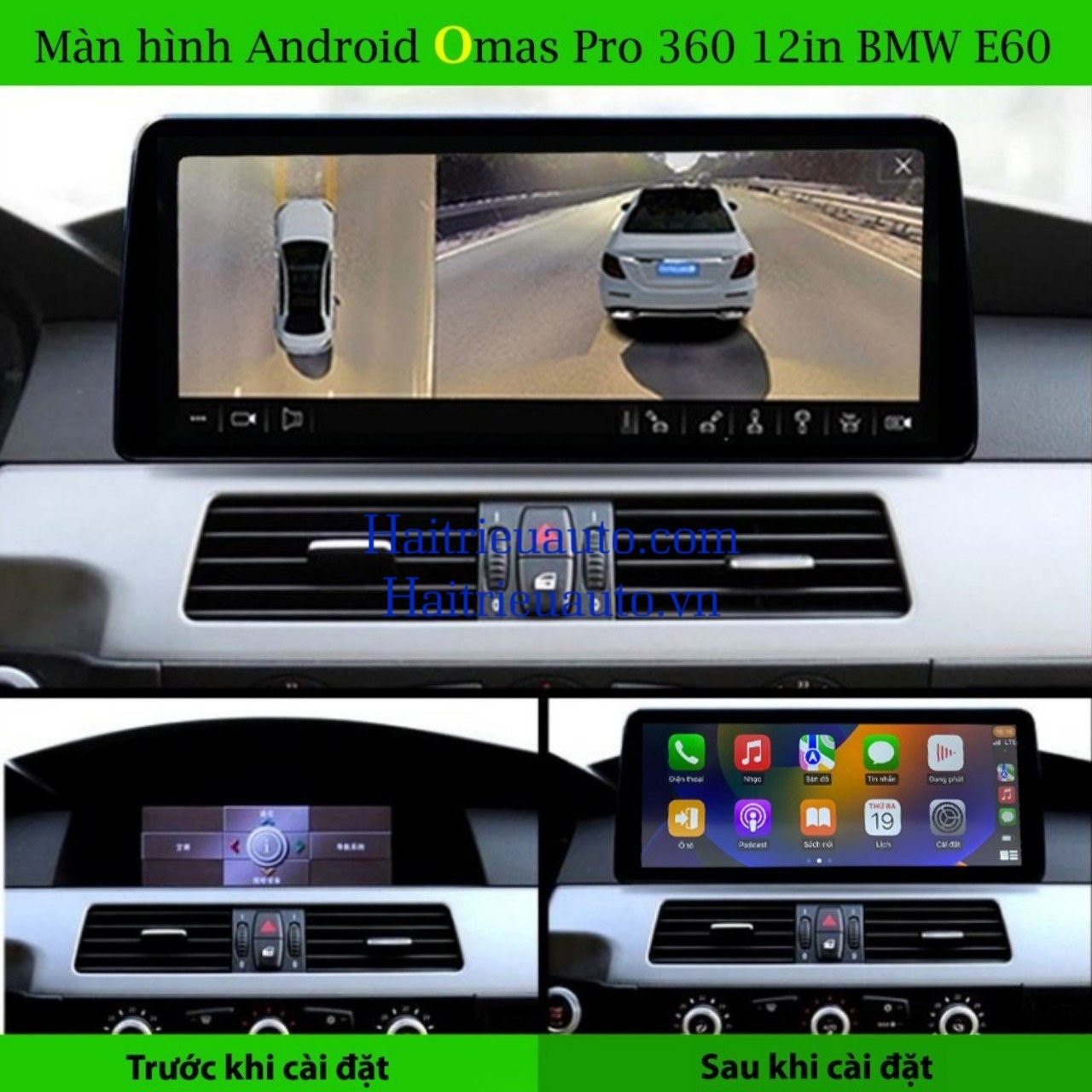 Màn hình android Omas Pro 360 12in xe BMW E60 2 Image