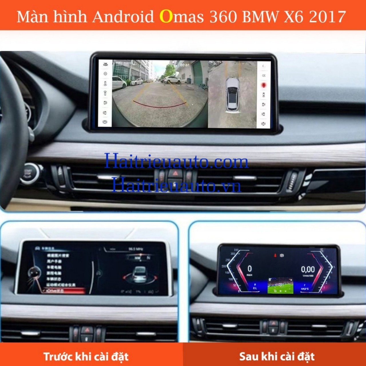 Màn hình android Omas 360 xe BMW X6 2017 2 Image