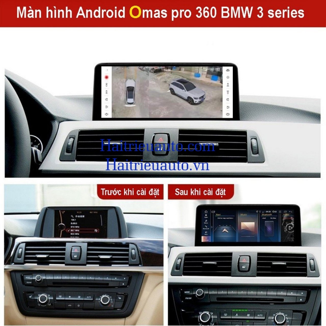 Màn hình android Omas Pro 360 12 inch xe bmw 320 2 Image