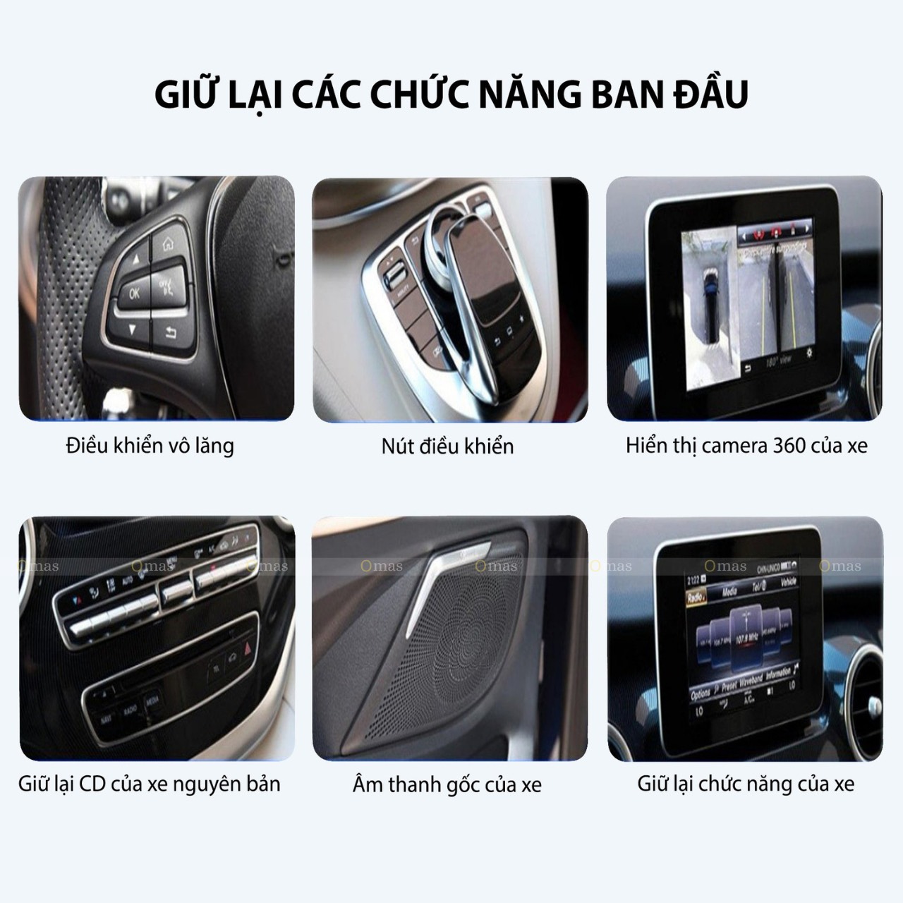 Màn hình android Omas pro 360 xe mercedes GLC 2020 3 Image