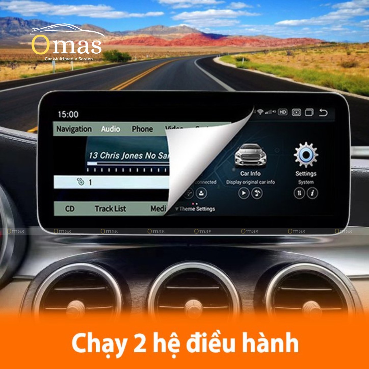 Màn hình android Omas pro 360 xe mercedes GLC 2020 6 Image