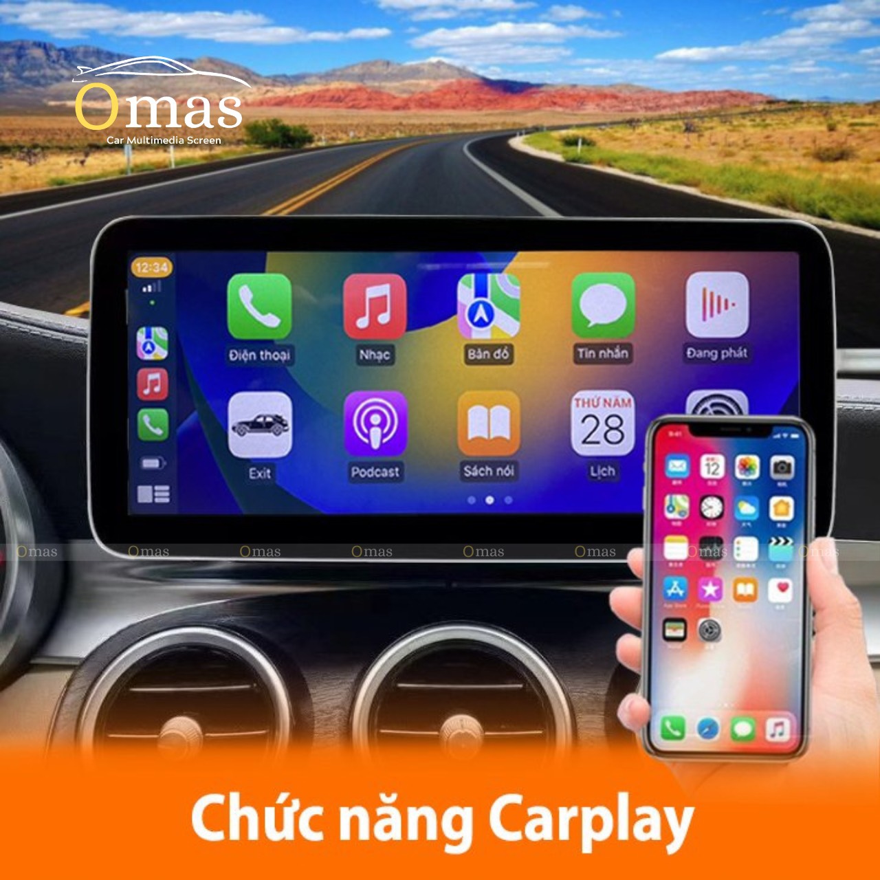 Màn hình android Omas pro 360 xe mercedes GLC 2020 8 Image