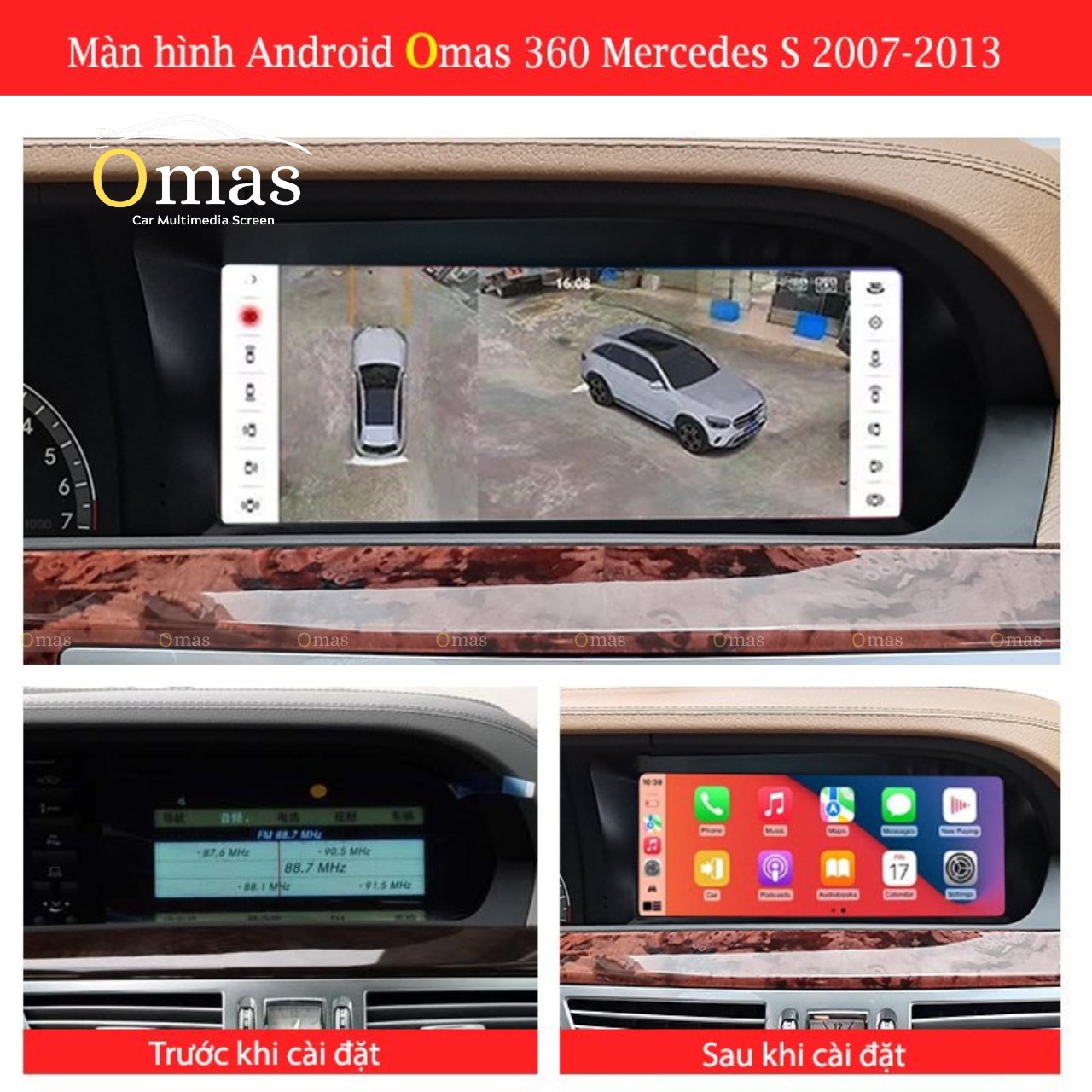 Màn hình android Omas 360 xe mercedes S 2 Image