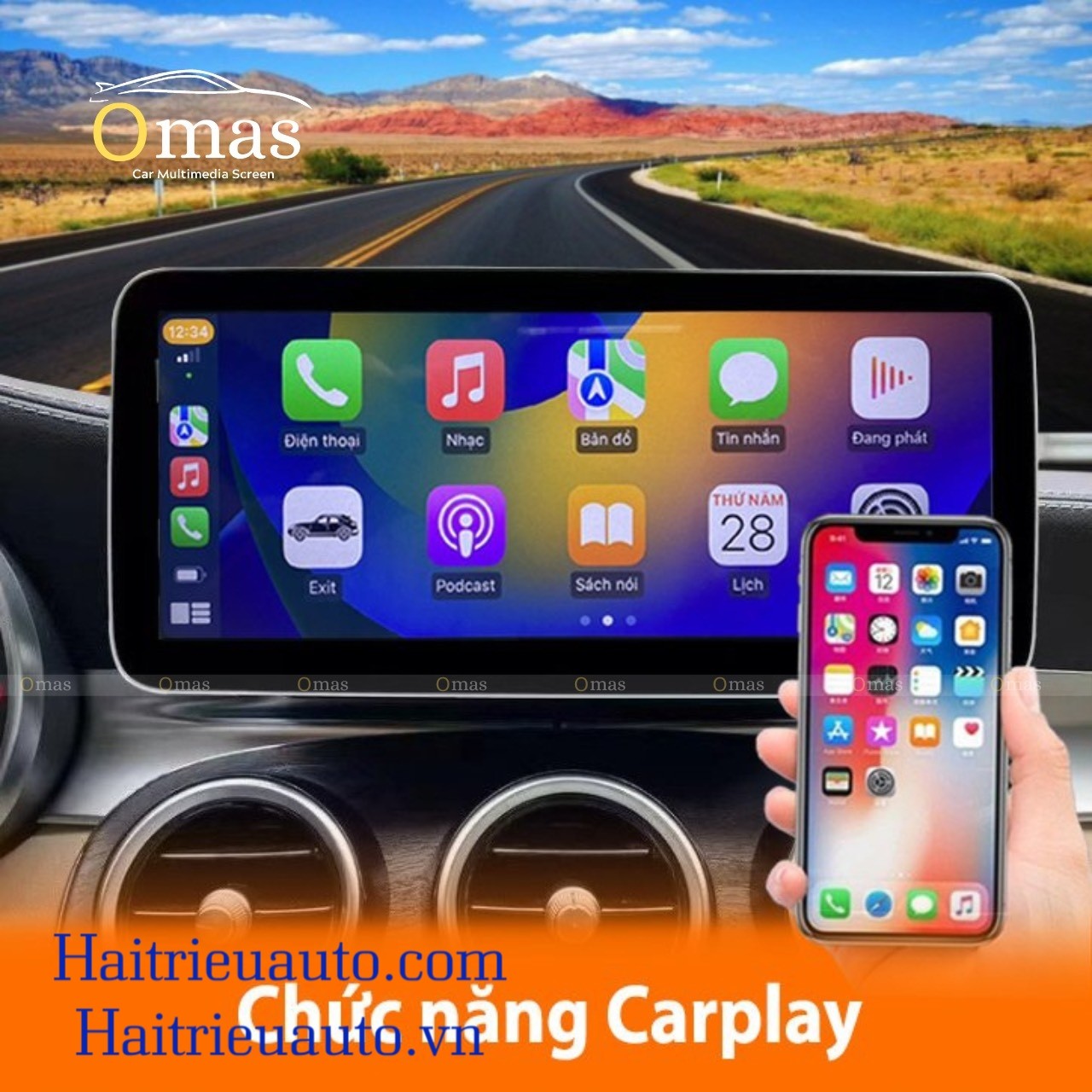 Màn hình android Omas xe mercedes C 2015-2018 11 Image