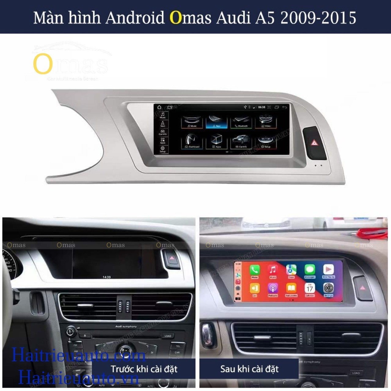 Màn hình android Omas xe Audi A5 2 Image