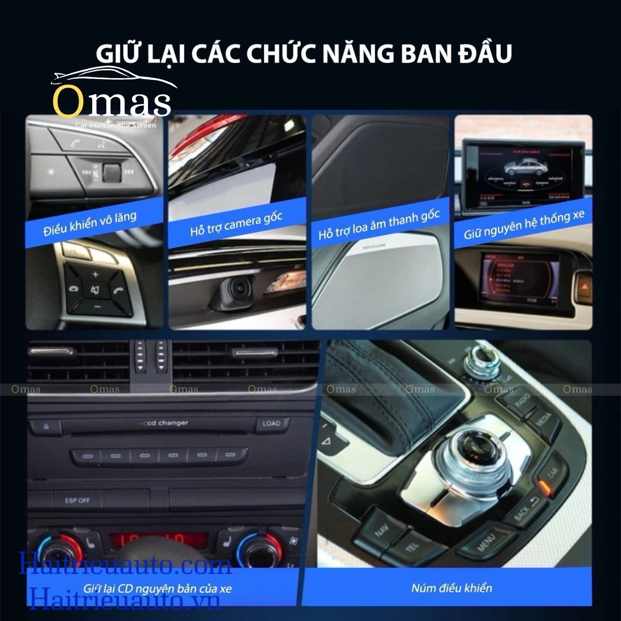 Màn hình android Omas xe Audi A5 8 Image