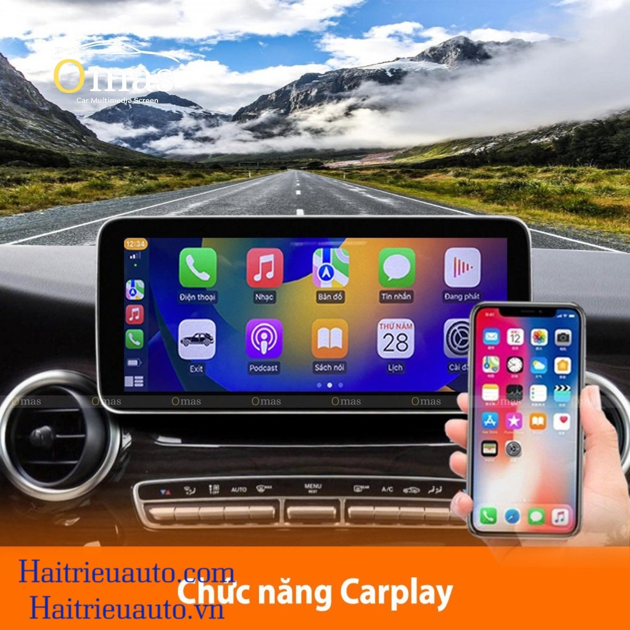 Màn hình android Omas 360 xe mercedes V 2015-2018 3 Image
