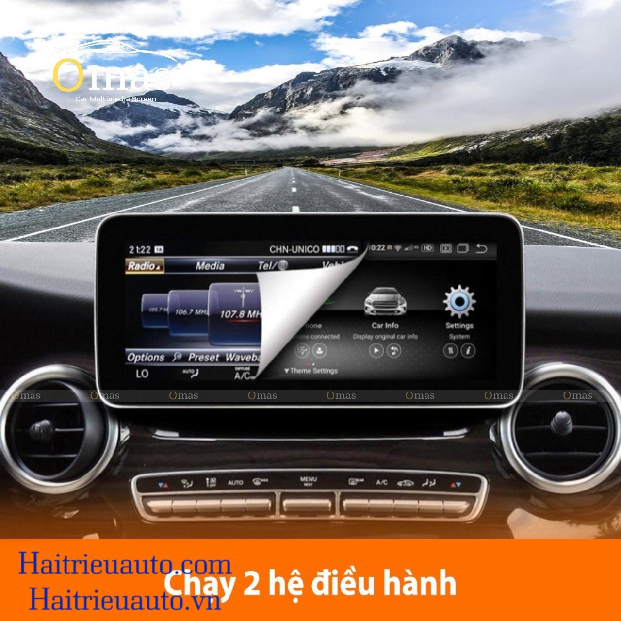 Màn hình android Omas 360 xe mercedes V 2015-2018 6 Image