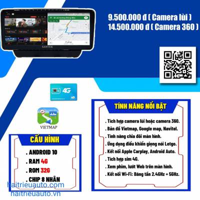 Màn hình android Santek S plus 2K 360