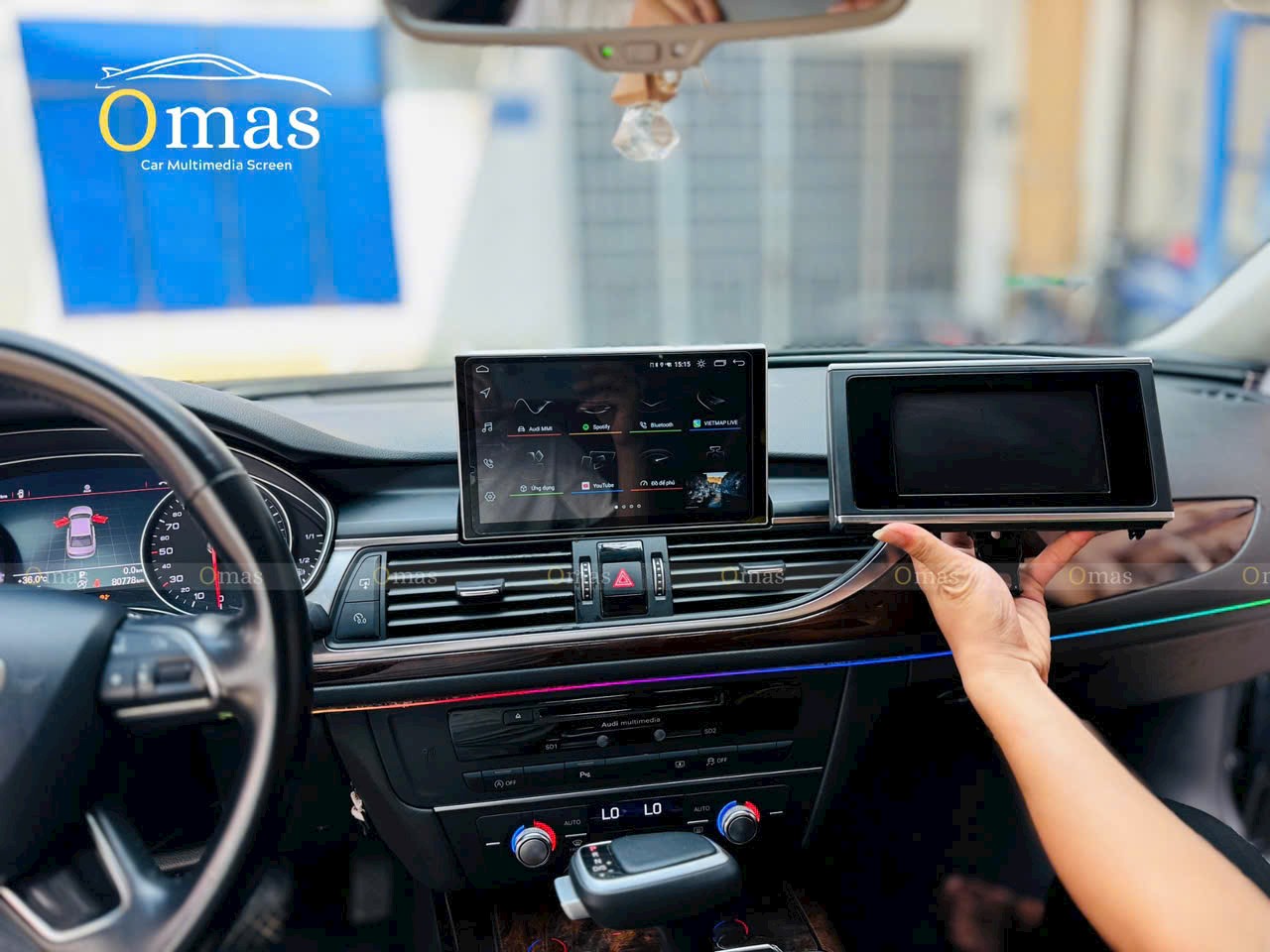 Màn hình android Omas 360 xe Audi A6 4 Image