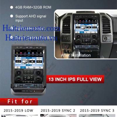 màn hình android tesla xe ford Ranger 2020